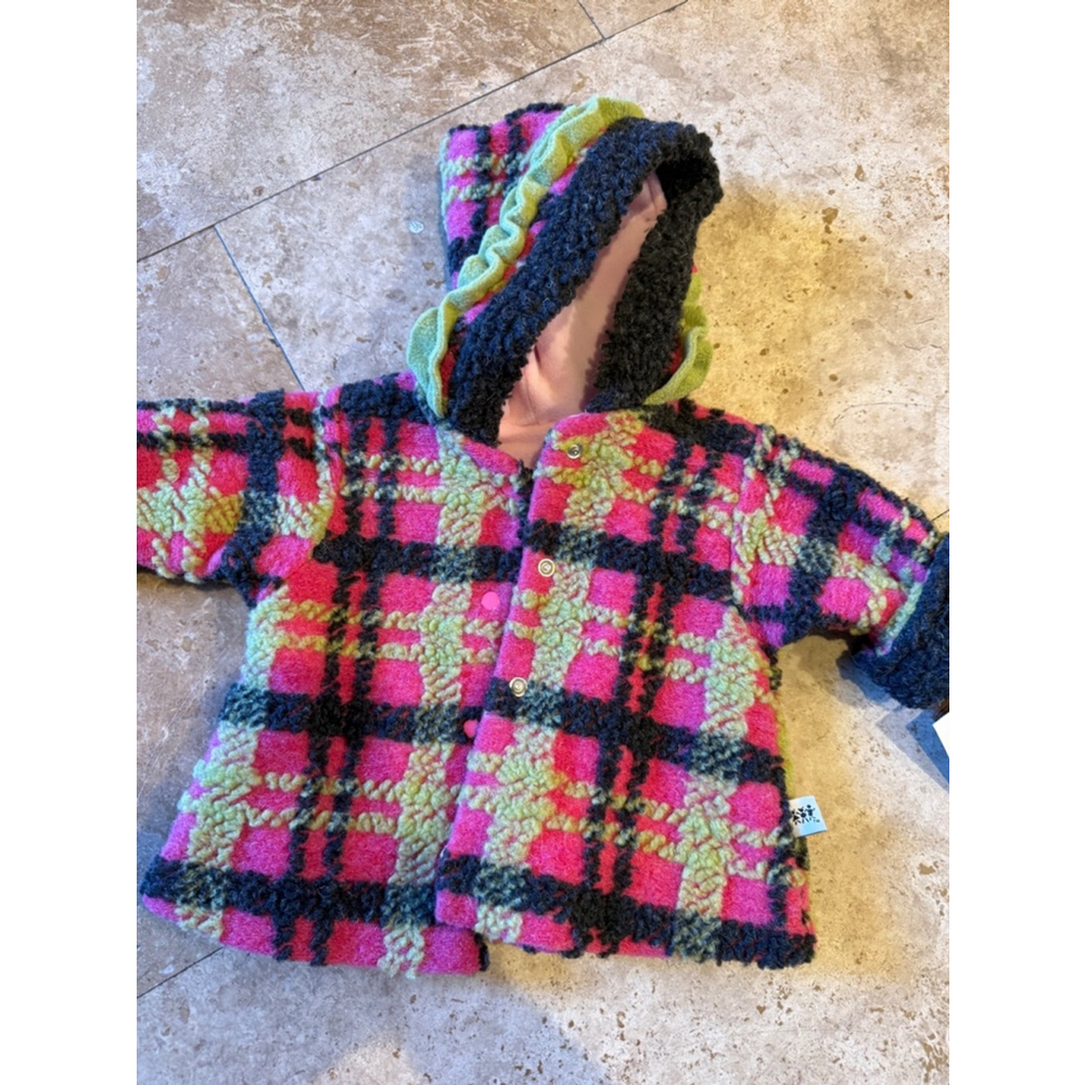 Girls Corky & Company Jacket Pink Green SM 0-3 m but fits more like 6-9 m